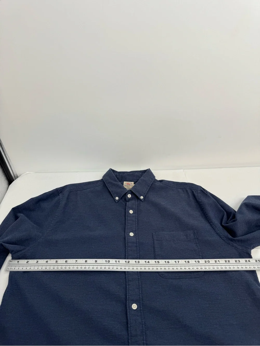 Faherty Men’s XL Navy Stretch Oxford Shirt Long Sleeve MWC0070 - Picture 5 of 10